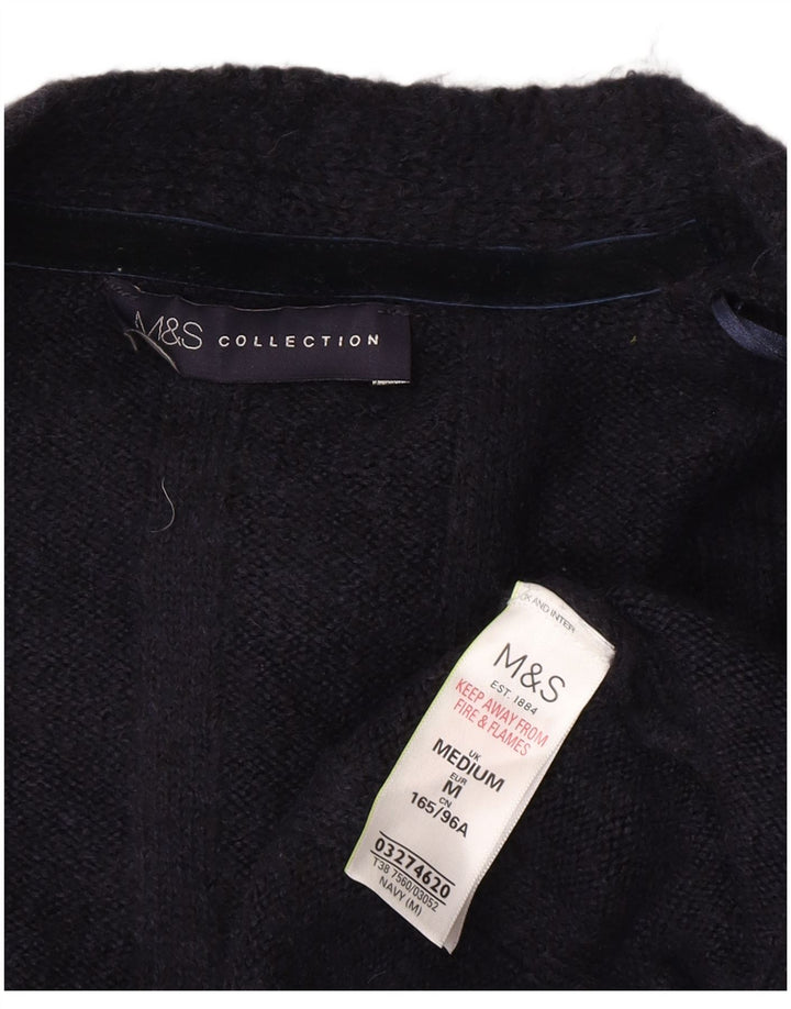 Marks & Spencer Pull cardigan long pour femme UK 14 Bleu marine moyen
