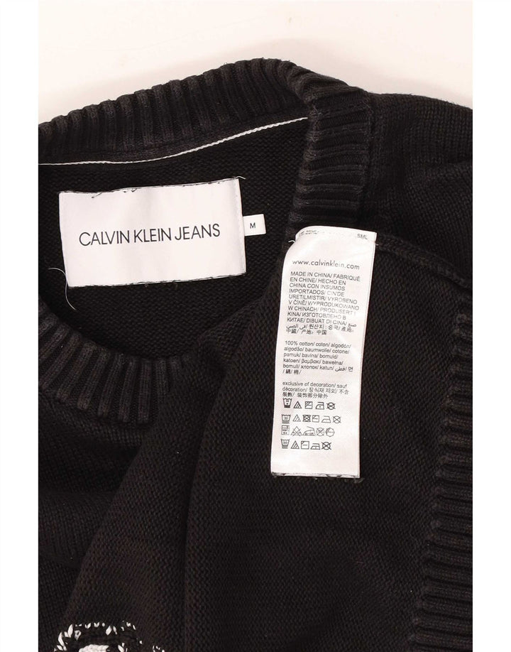 Calvin Klein Jeans Pull à col rond pour homme Noir moyen classique
