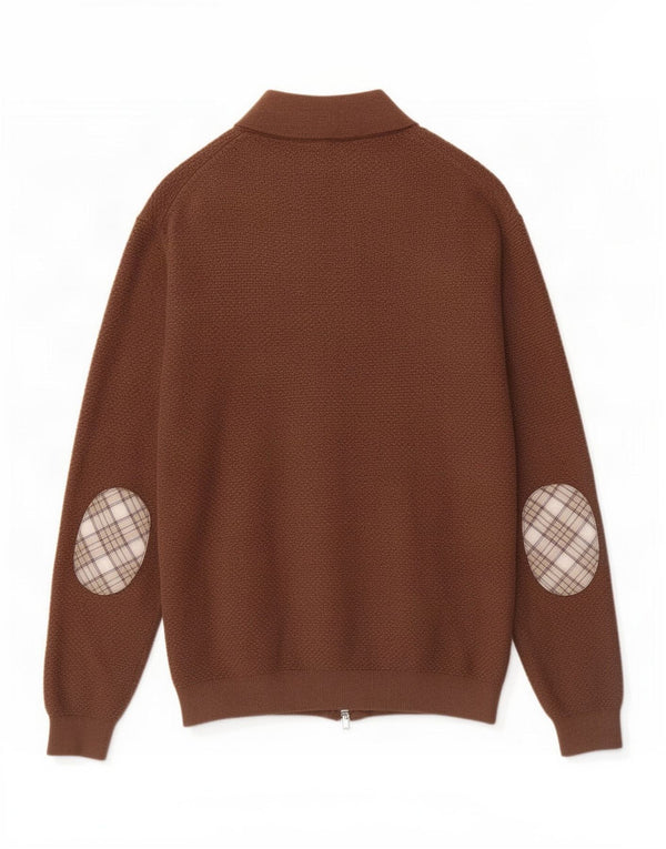 Massimo Dutti Cardigan Homme Pull Large Marron Coton