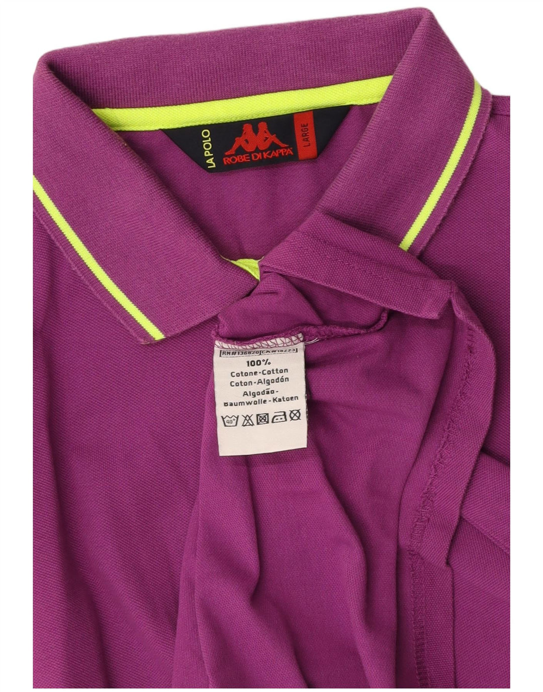 KAPPA Polo Femme UK 14 Large Violet Coton