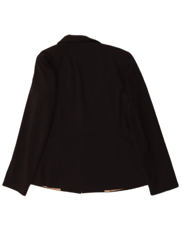 Oasis Veste Blazer 1 Bouton Femme UK 12 Noir Moyen Polyester