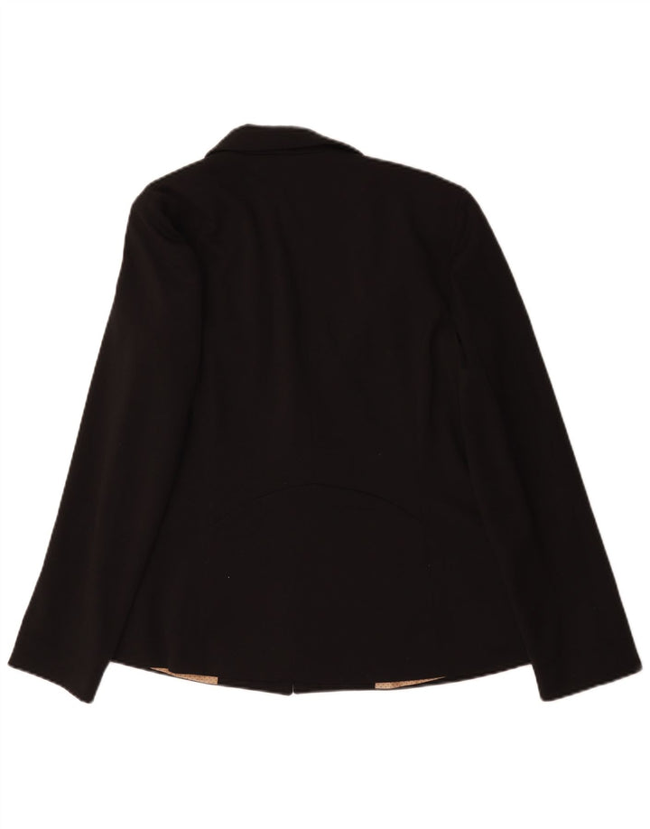 Oasis Veste Blazer 1 Bouton Femme UK 12 Noir Moyen Polyester