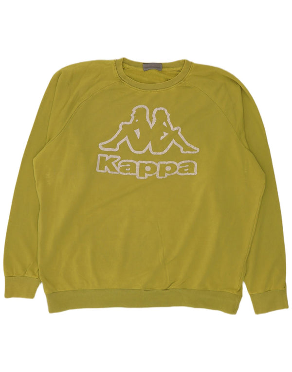 KAPPA Mens Graphic Sweatshirt Jumper 2XL Green Cotton