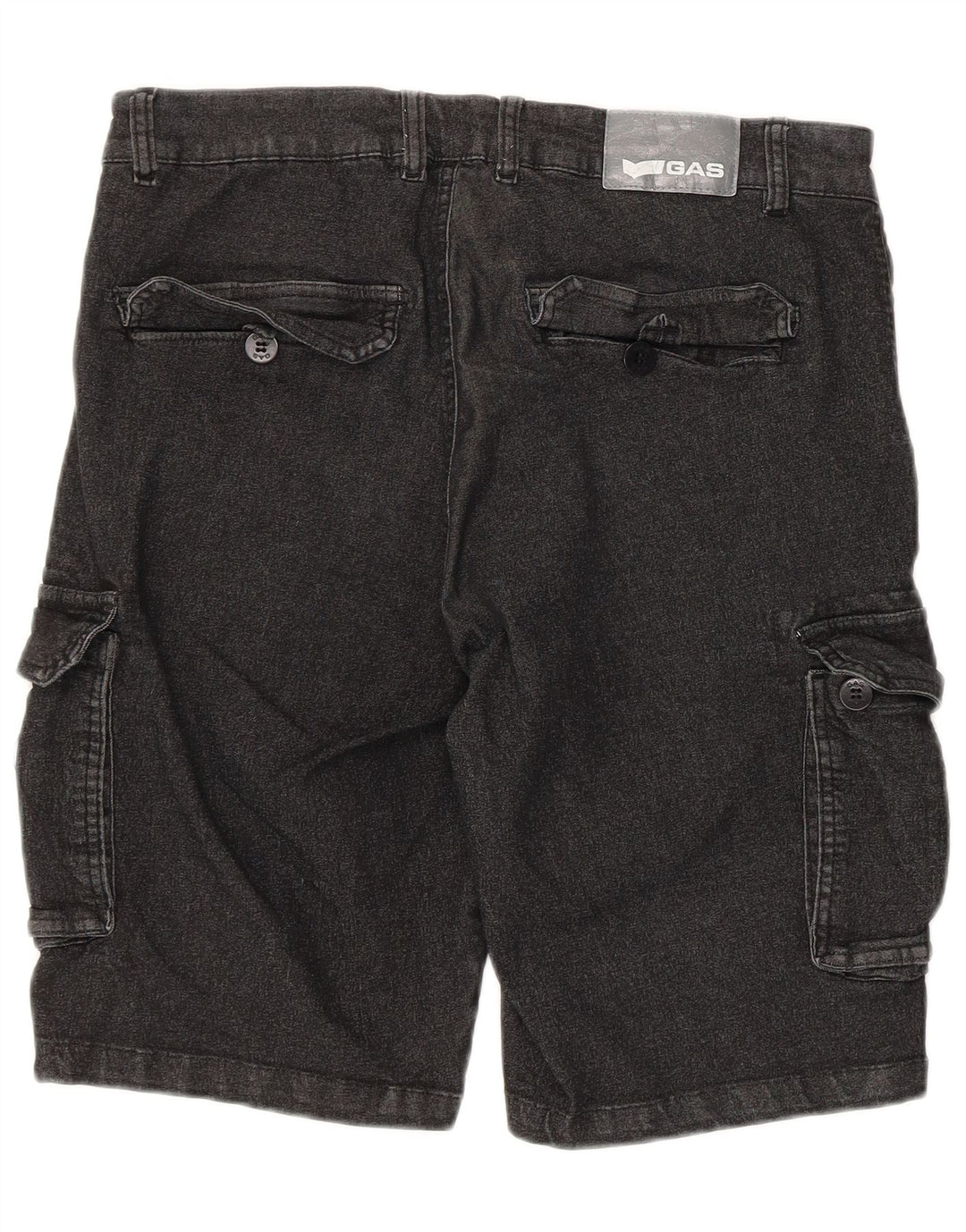 Gas Short cargo en denim coupe régulière pour homme Medium W32 Noir Coton