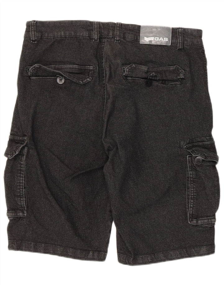 Gas Short cargo en denim coupe régulière pour homme Medium W32 Noir Coton