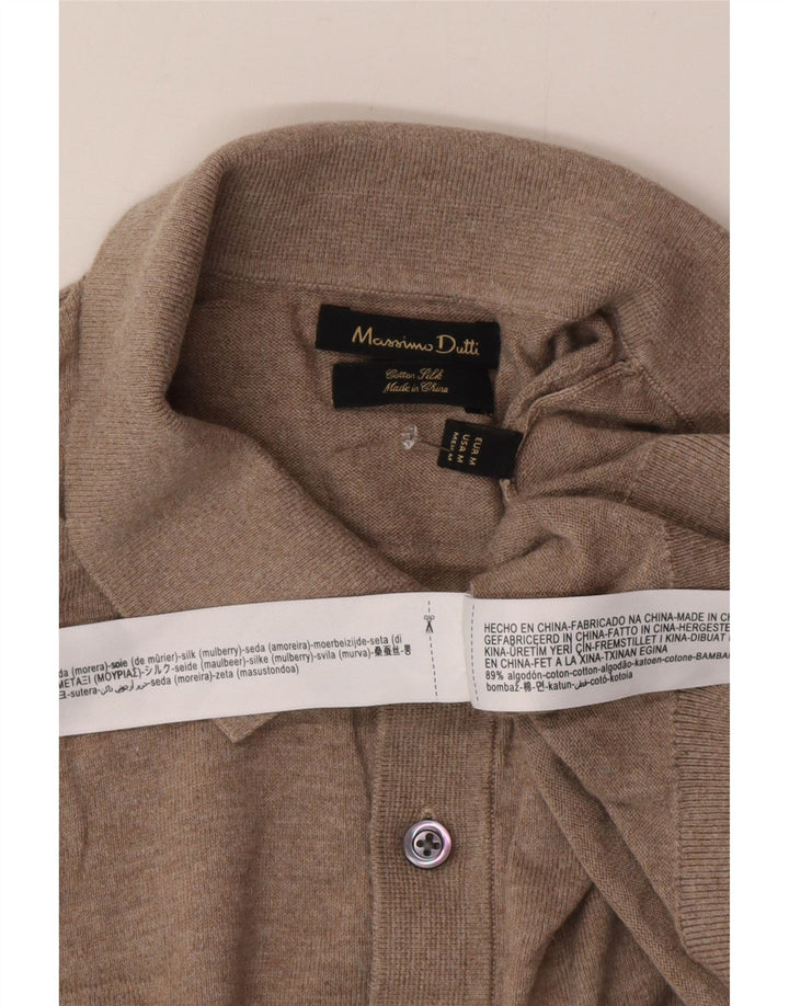 Massimo Dutti Pull Col Polo Homme Beige Moyen Coton