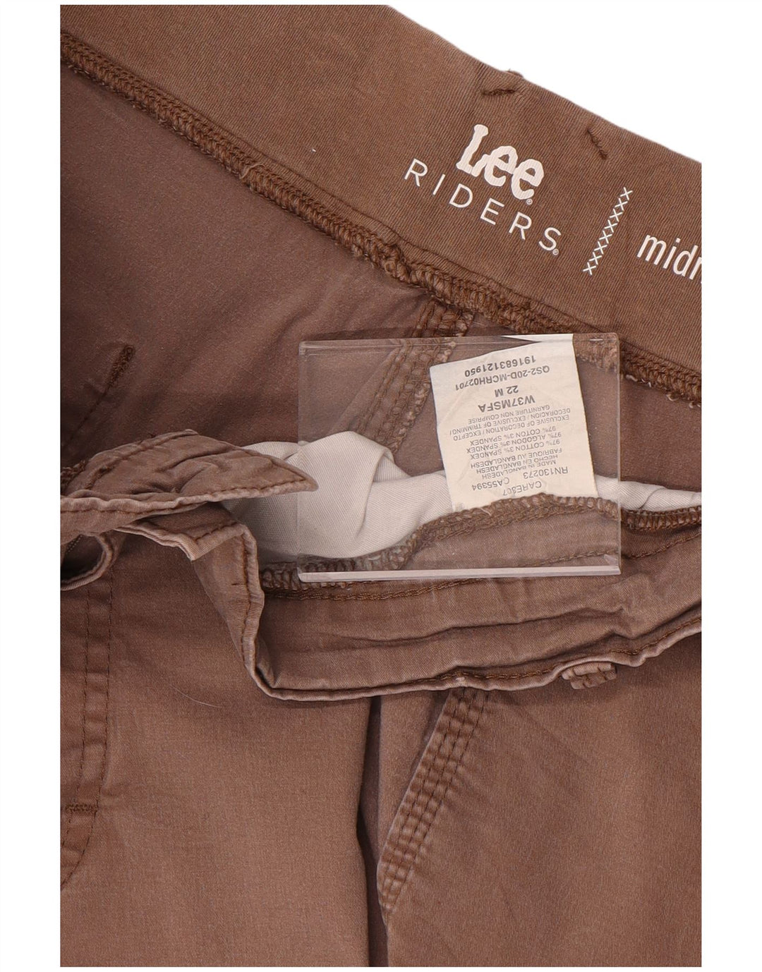 LEE Short chino Riders taille moyenne pour femme US 22 3XL W44 Coton marron