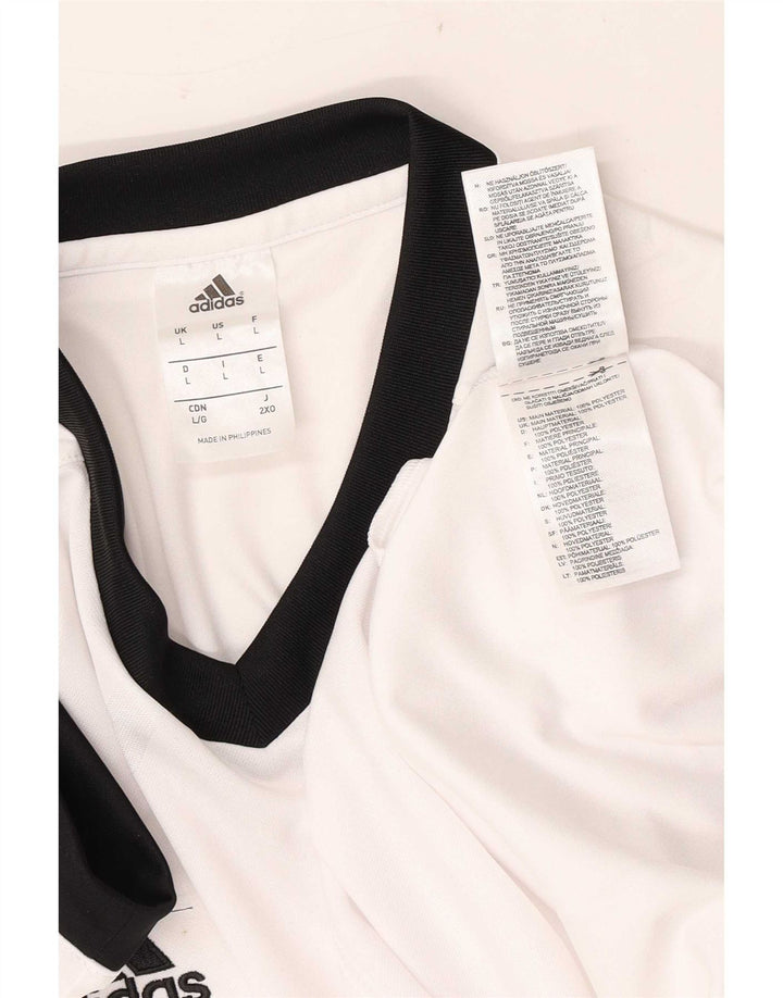 Adidas Hommes Climalite T-Shirt Haut Grand Blanc Polyester