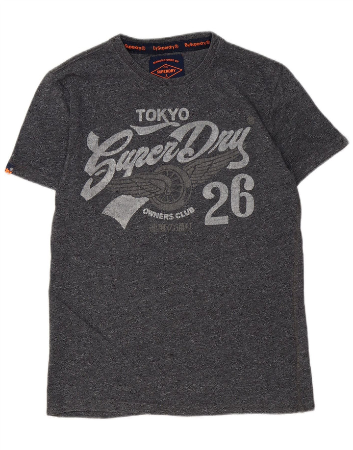 Superdry T-Shirt Graphique Homme Gris Moyen Moucheté Coton