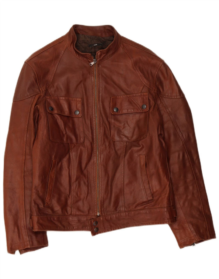 Sasch Veste Racer en cuir pour femme UK 12 Marron moyen