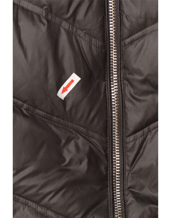Michael Kors Manteau rembourré à capuche pour femme UK 10 Petit nylon gris
