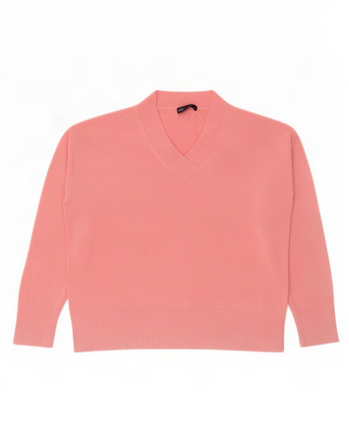 Marks & Spencer Pull surdimensionné à col en V pour femme UK 16 Large Rose