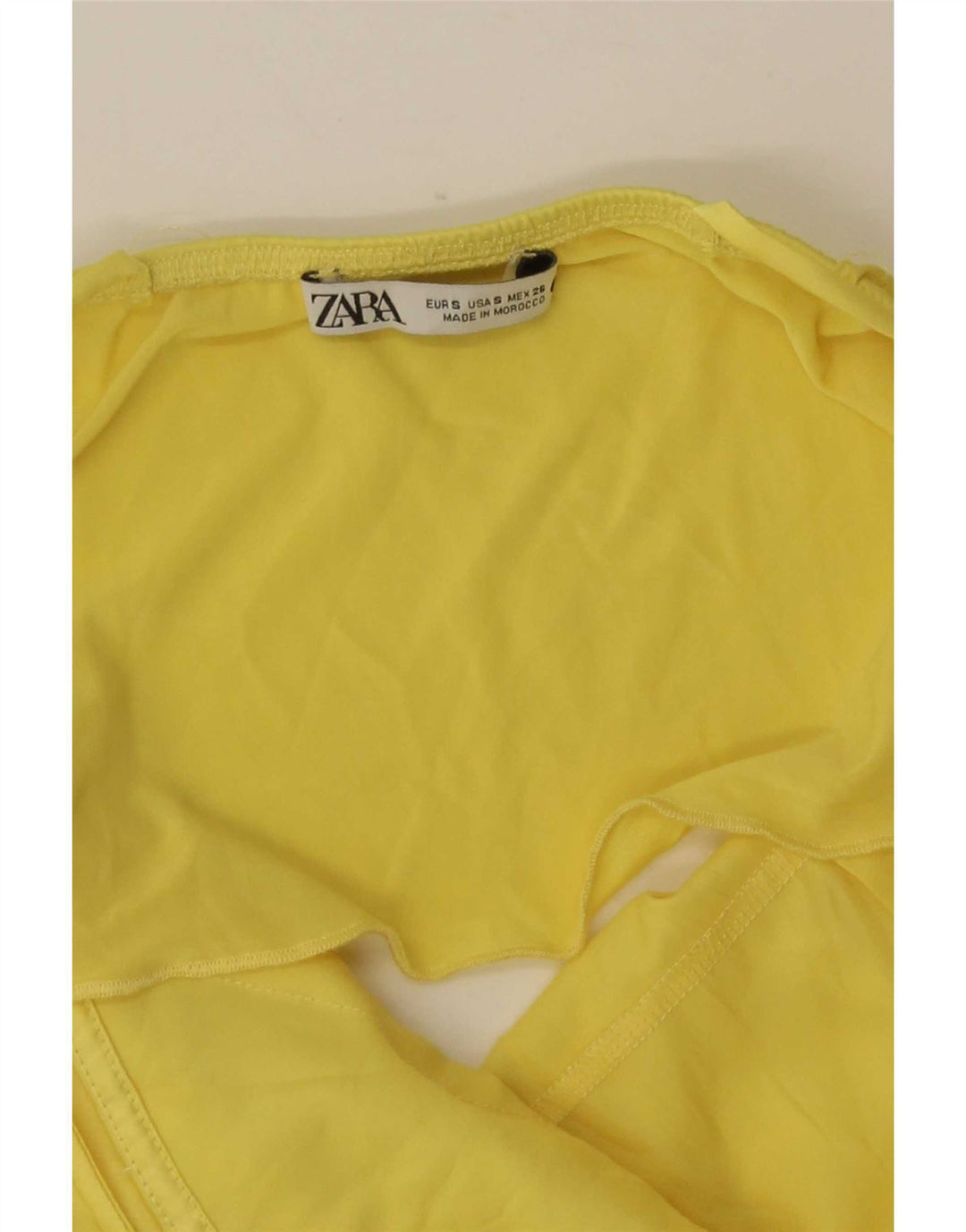 Zara Haut à volants sans manches pour femme UK 8 Small Jaune