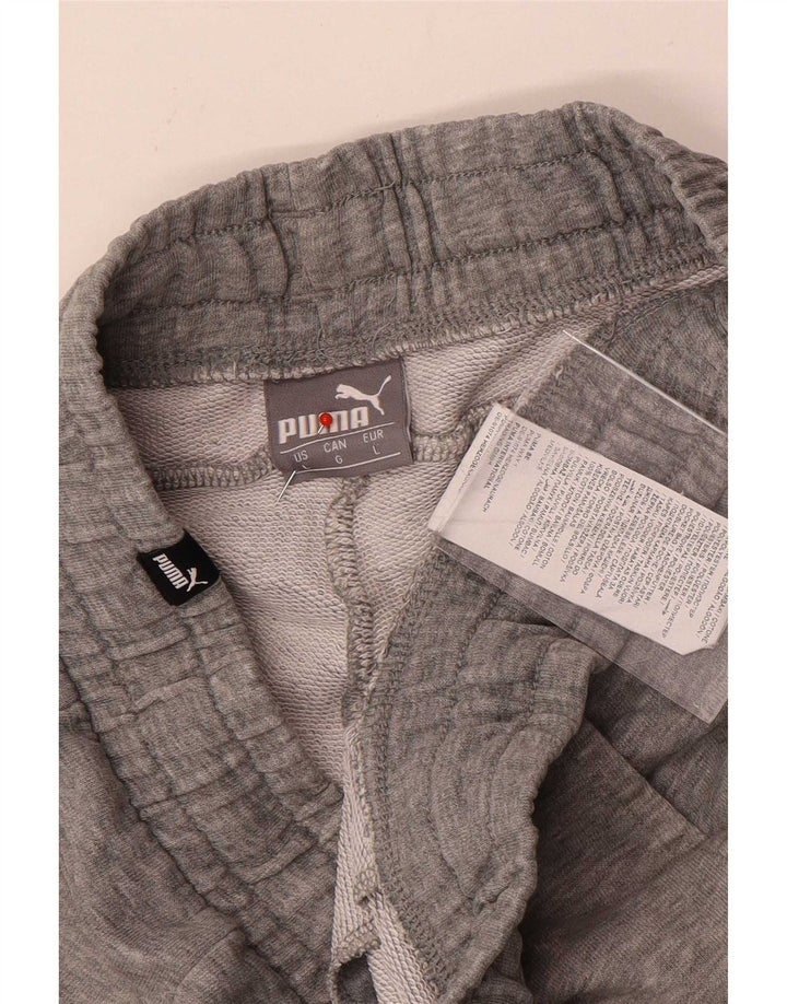 Puma Short de Sport Homme Large Gris Moucheté Coton
