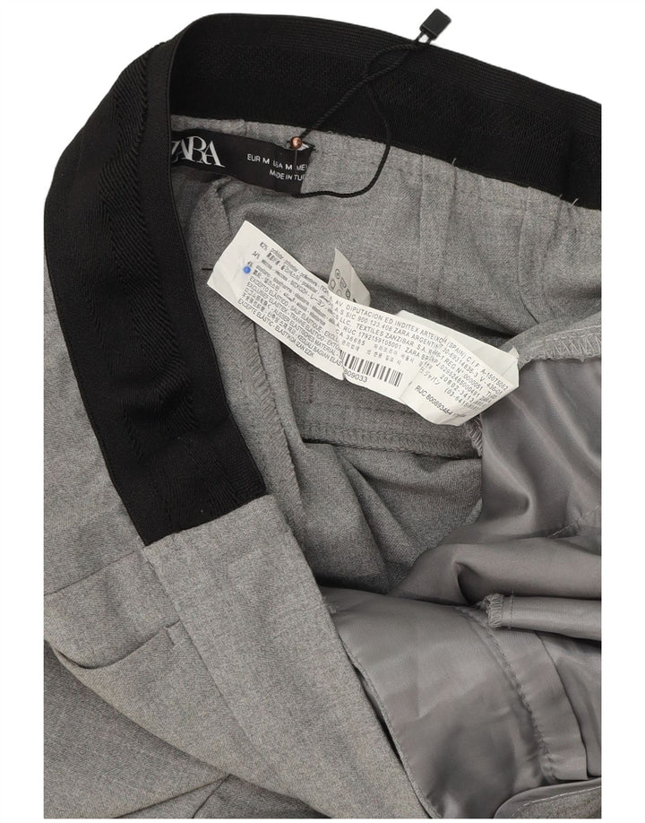 Zara Pantalon Chino Slim Femme Moyen W30 L28 Gris Polyester