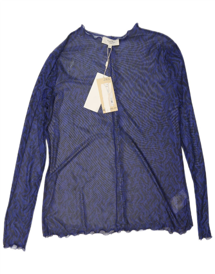 Part Two Haut transparent à manches longues pour femme UK 18 XL Bleu Chevron Polyester