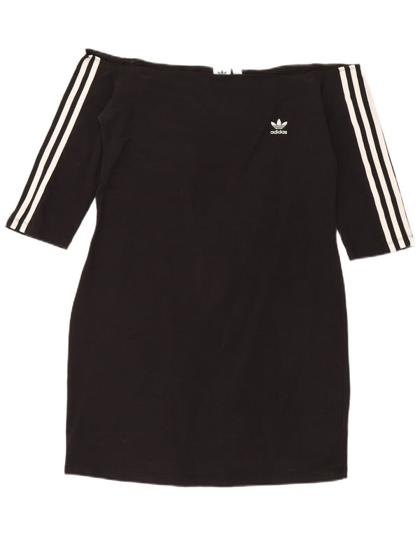Adidas Robe à manches 3/4 et épaules dénudées pour femme UK 18 XL Noir Coton Sports