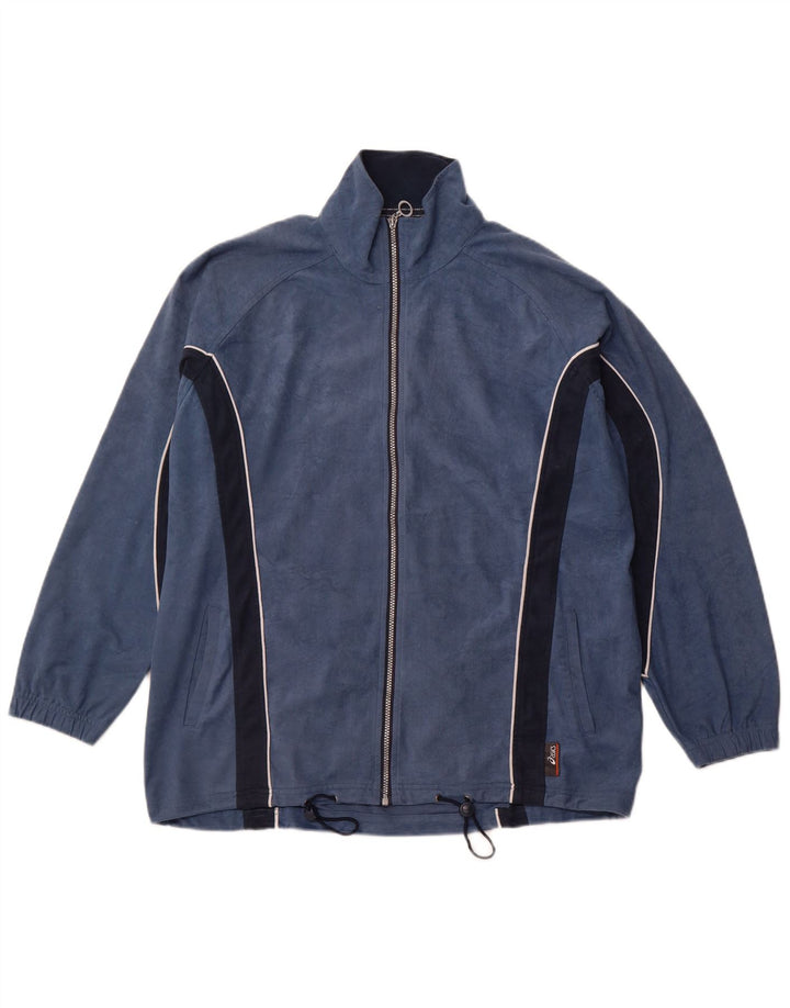 ASICS Veste de survêtement en velours pour homme XL Bleu marine Colourblock