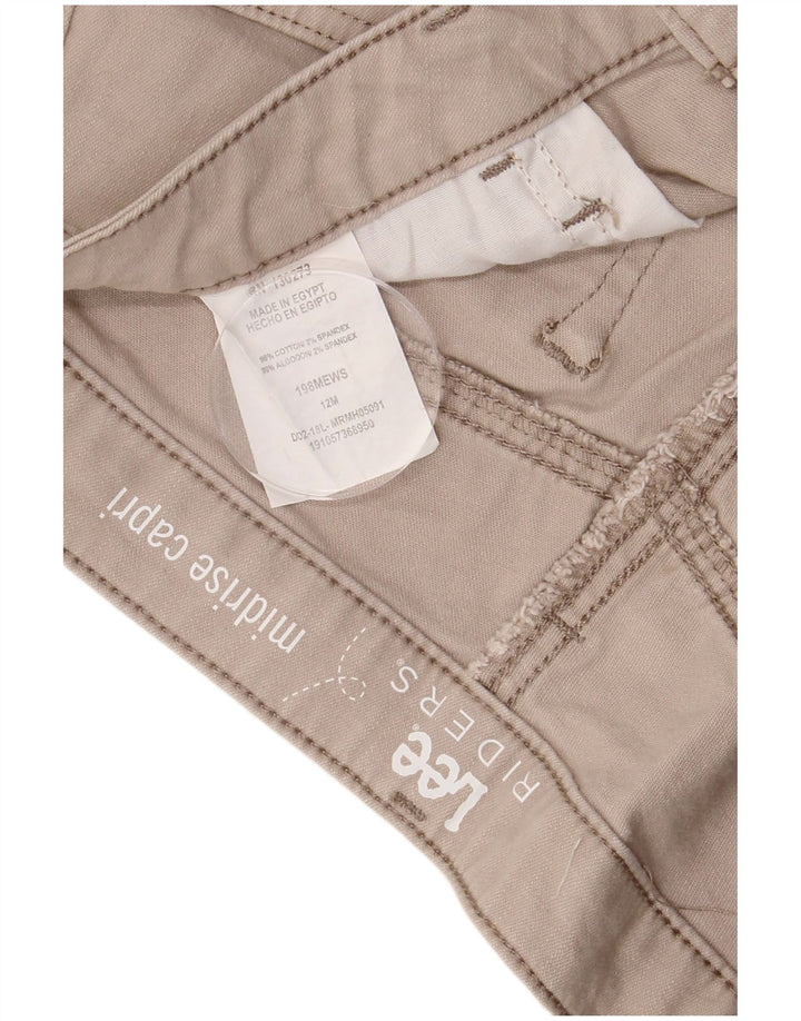 LEE Pantalon Capri Riders Taille Moyenne pour Femme US 12 Large W32 L20 Beige