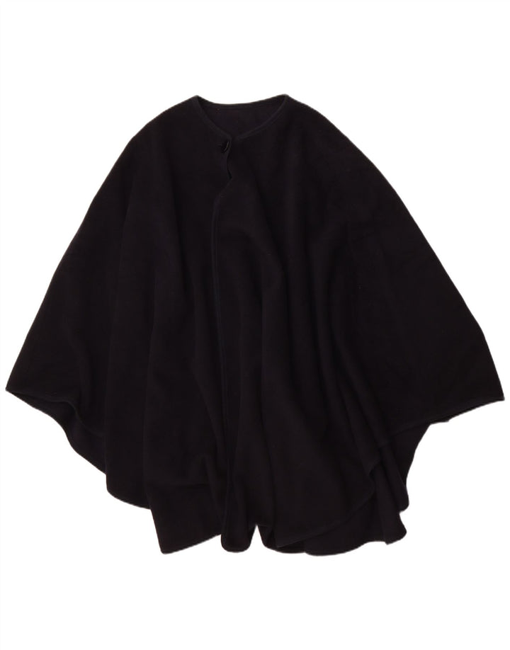 vintage Femme Poncho Manteau Taille Unique Bleu Marine