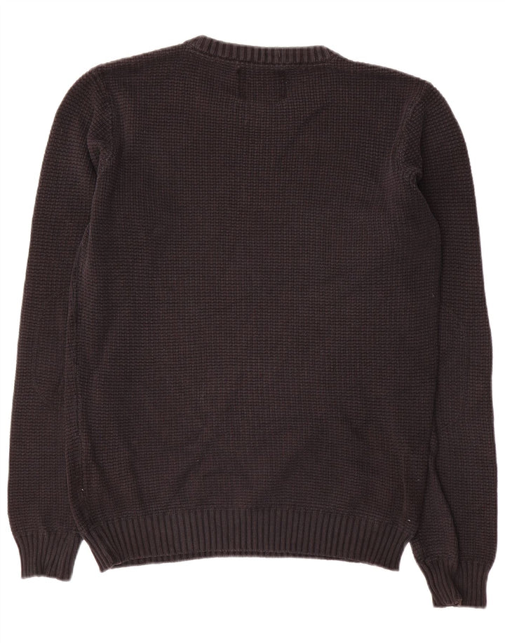 Jack & Jones Pull à col rond pour homme Petit coton noir