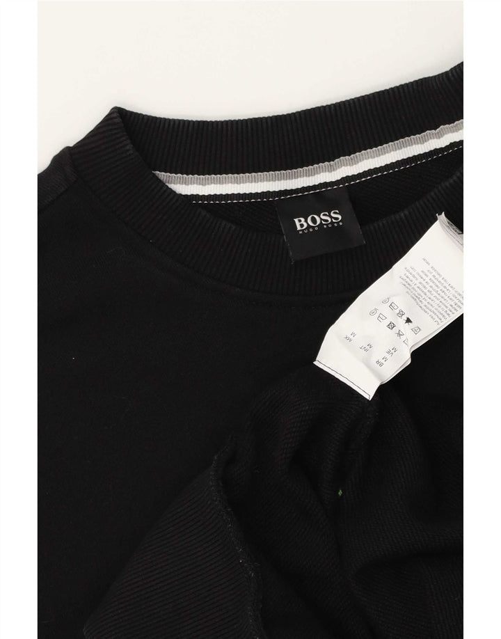 HUGO BOSS Sweat-shirt graphique en coton noir moyen |