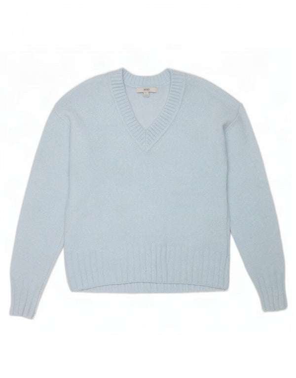 Marks & Spencer Pull surdimensionné à col en V pour femme UK 6 XS Bleu