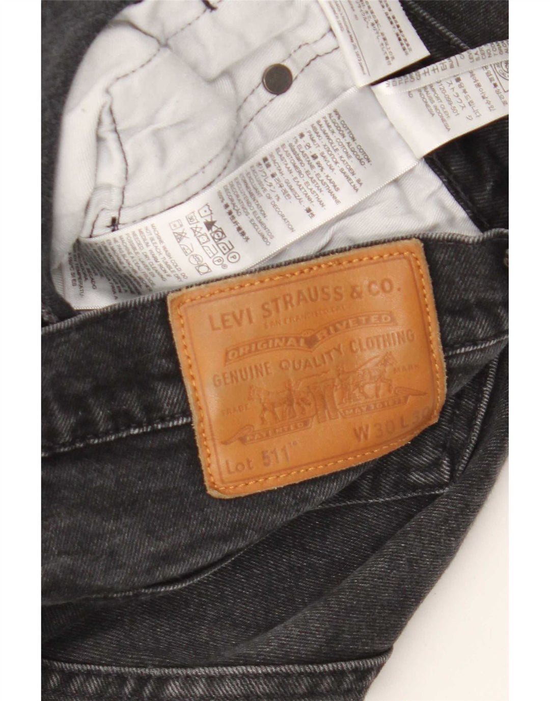Levi's Jean Slim W30 L30 Homme Noir Coton