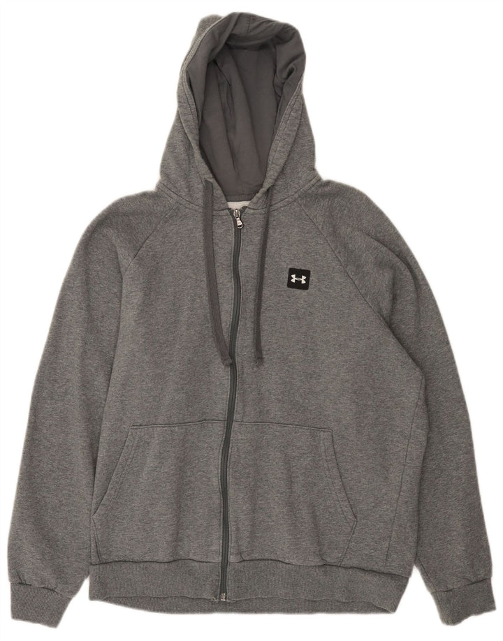 UNDER ARMOUR Sweat à Capuche Cold Gear Zip Homme Gris Moyen Coton