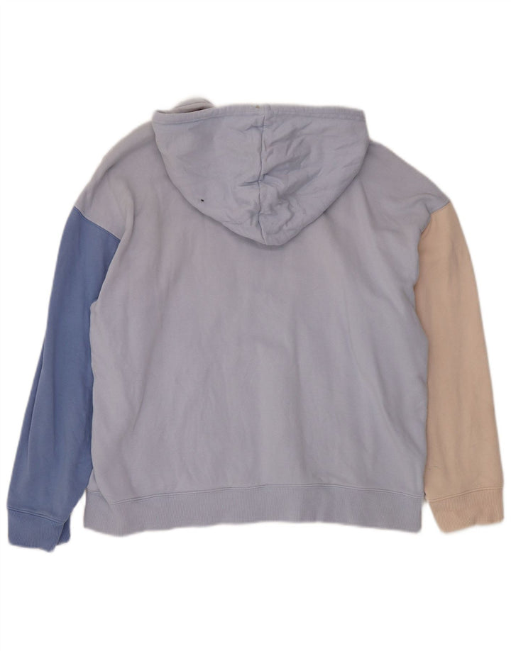 ADIDAS Pull à capuche surdimensionné pour femme UK 12/14 Bleu moyen Colourblock