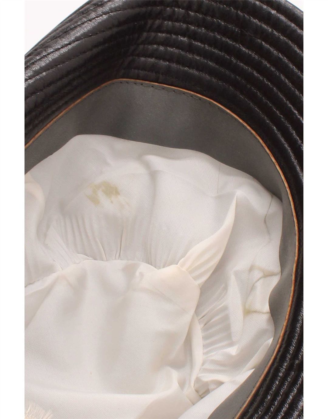 Chapeau Fedora en cuir vintage pour homme moyen noir
