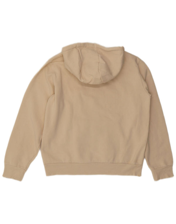 Ellesse Pull à capuche surdimensionné pour femme UK 10 Petit coton blanc cassé