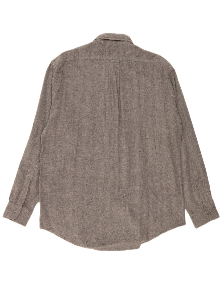Trussardi Jeans Chemise Flanelle XL Gris Chevrons Viscose Homme