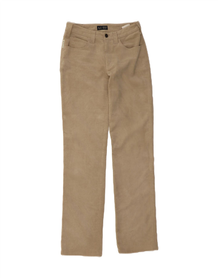 ARMANI Womens Straight Corduroy Trousers W27 L32  Beige Polyester Vintage Armani and Second-Hand Armani from Messina Hembry 