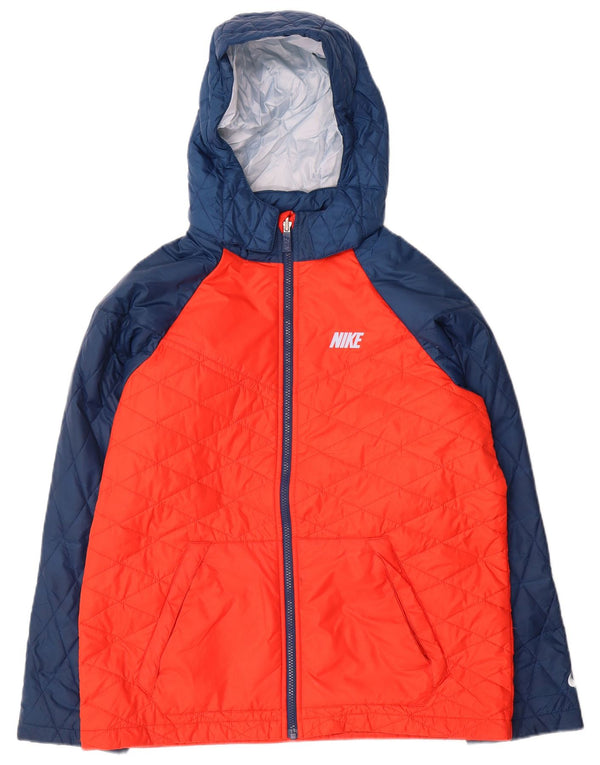 Nike Veste matelassée à capuche pour garçon 13-14 ans XL Orange Colorblock Polyester