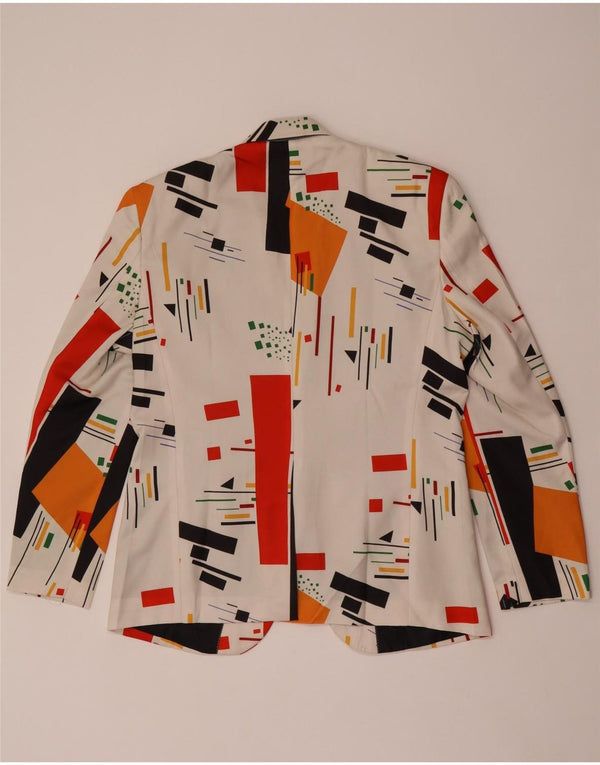 Vintage Homme 1 Bouton Blazer Veste UK 40 Grand Blanc Géométrique