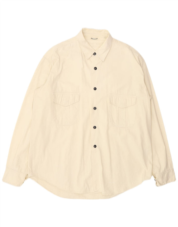 STONE ISLAND Chemise Homme 2XL Blanc Cassé Coton Classique