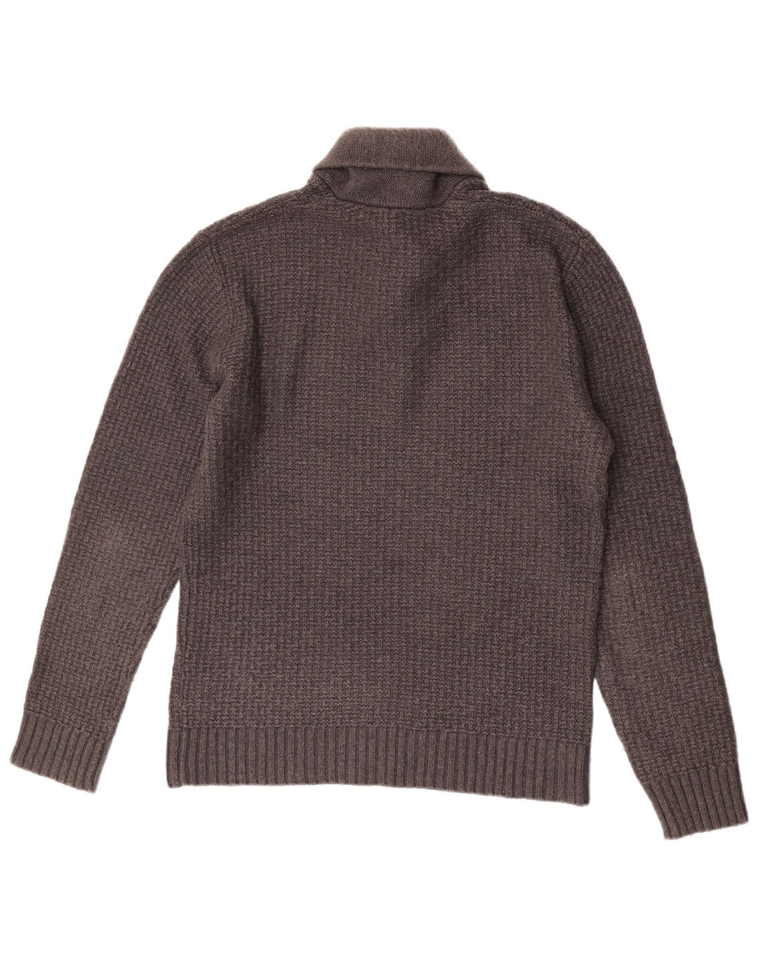 Benetton Pull à col châle pour homme en laine grise