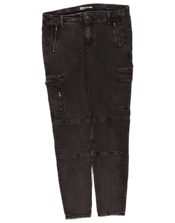 Zara Jean cargo slim pour femme EU 42 Large W32 L28 Gris