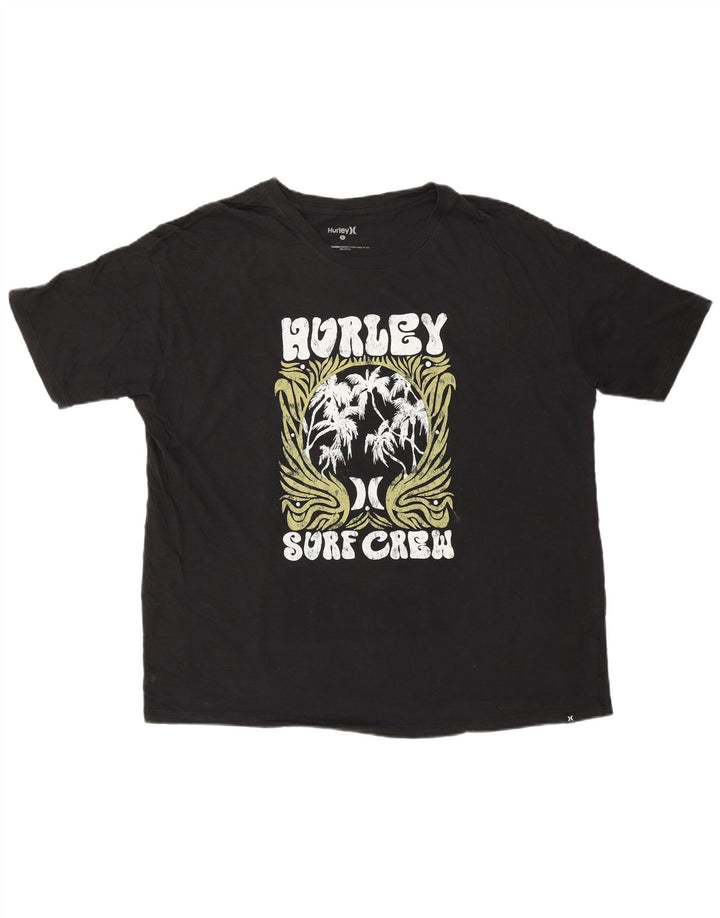 HURLEY T-Shirt Graphique Homme Grand Noir Coton