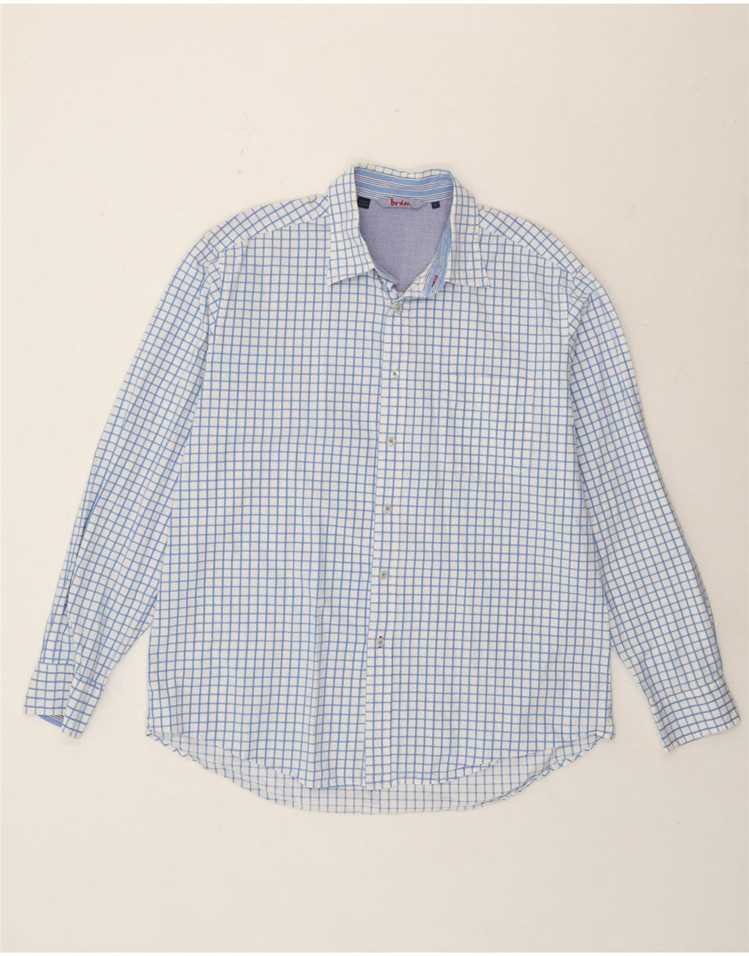 Chemise Boden Homme XL Bleu Carreaux Coton