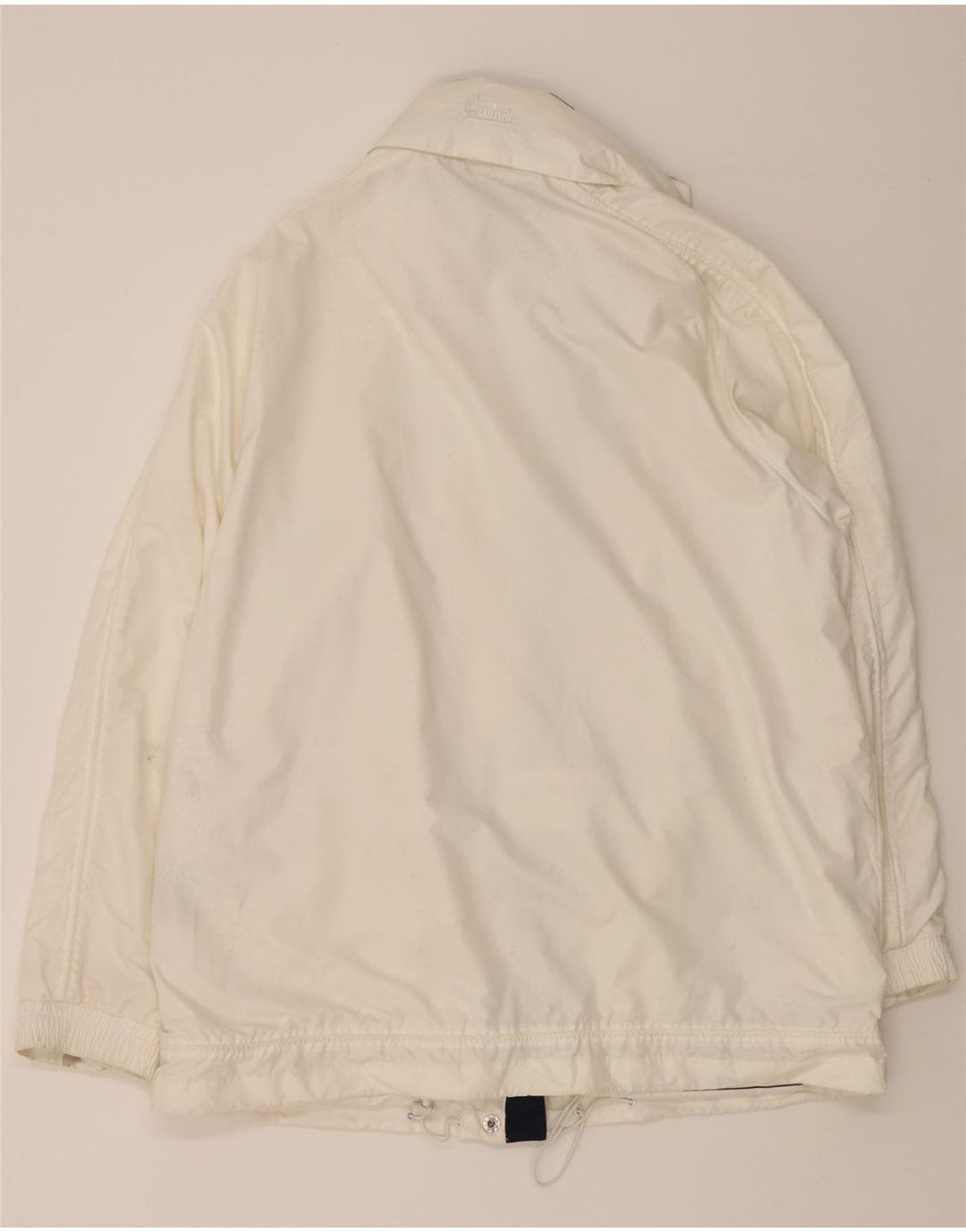 VINTAGE Womens Hooded Windbreaker Coat UK 16 Large White Vintage Vintage and Second-Hand Vintage from Messina Hembry 