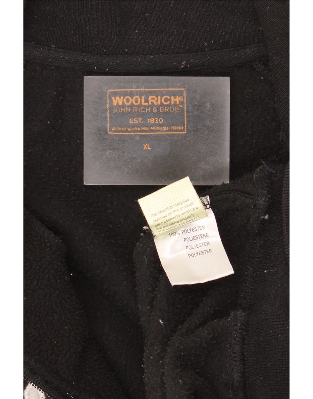 Woolrich Veste Polaire Graphique Femme UK 18 XL Noir Polyester