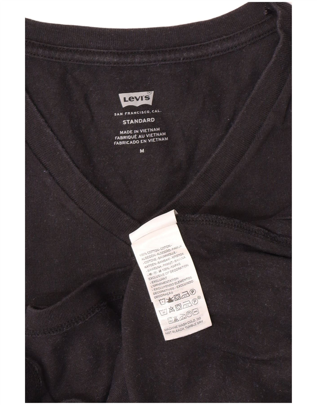 LEVI'S Tee-Shirt Standard Homme Noir Moyen Coton