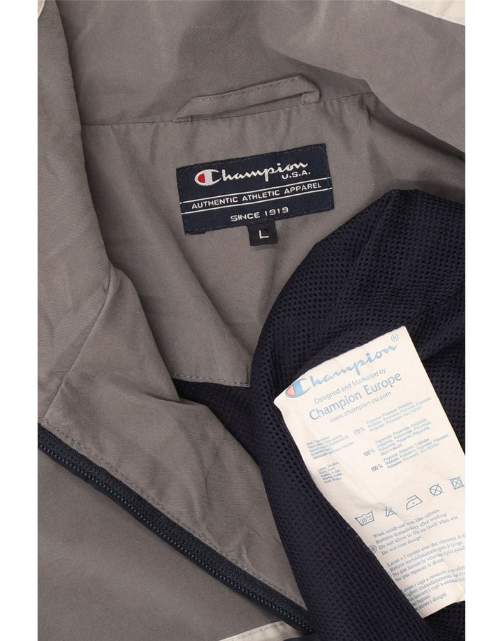 Champion Veste de survêtement pour homme en polyester color block Bleu marine Taille L