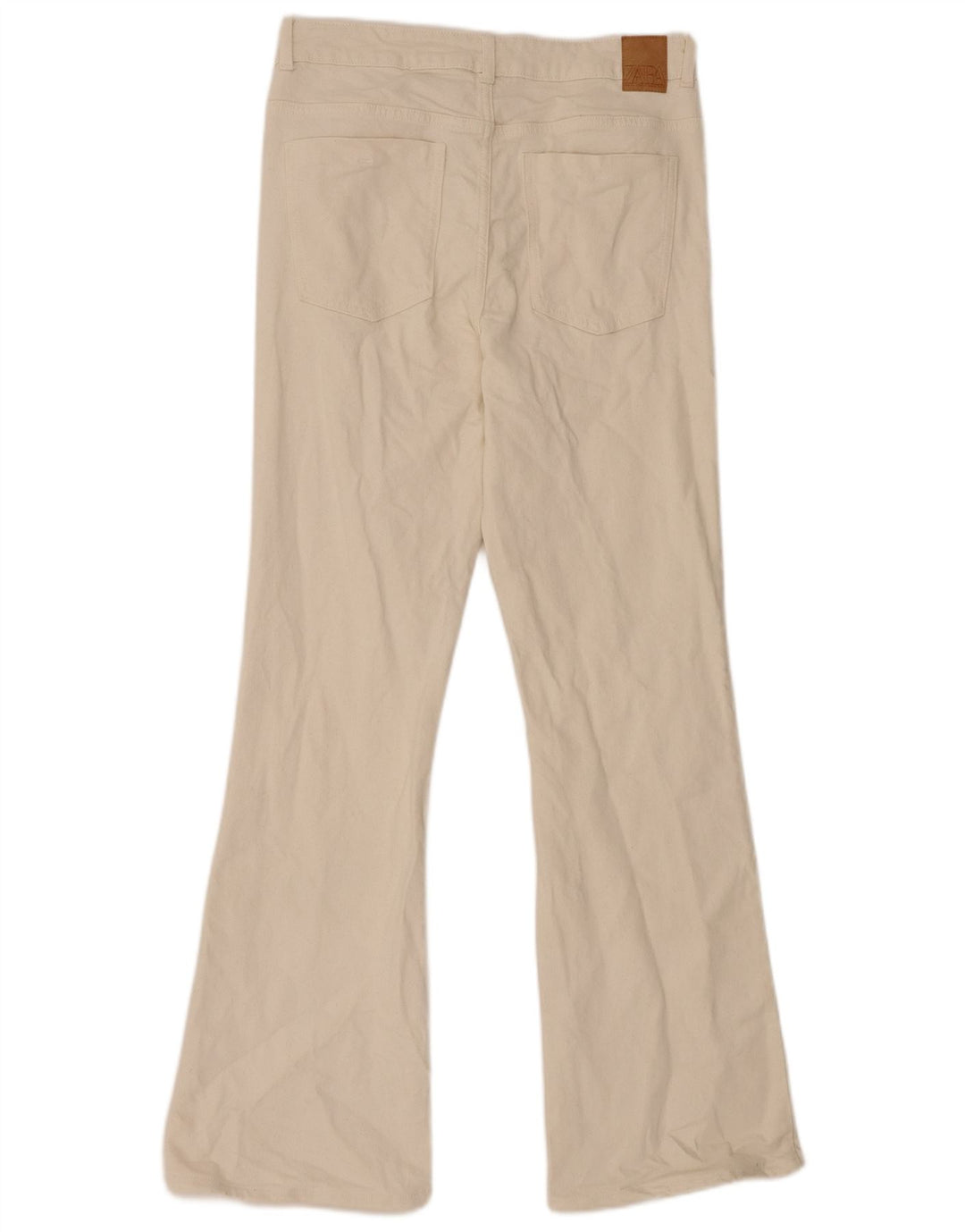 Zara Jean évasé pour femme EU 42 Large W32 L31 Coton Beige