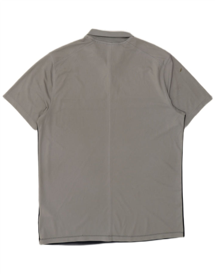 NIKE Mens Dri Fit Polo Shirt Medium Grey Colourblock Polyester