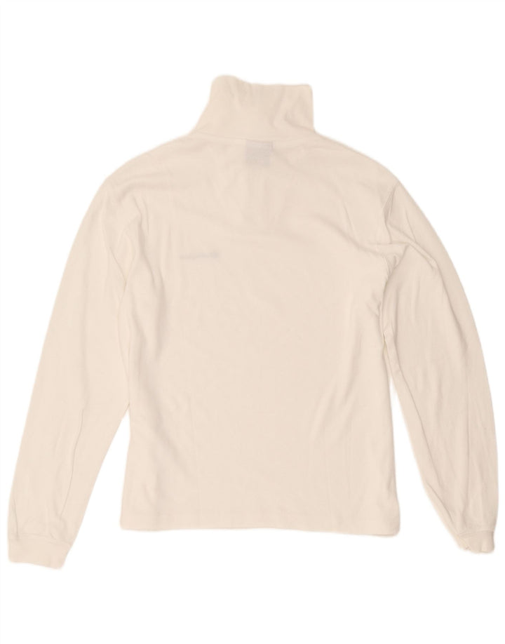 Champion Haut à col zippé et manches longues pour femme UK 14 Coton blanc moyen