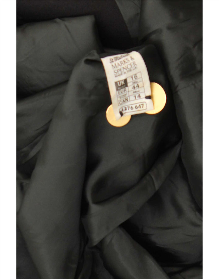 Marks & Spencer Veste blazer double boutonnage pour femme UK 16 Large Noir
