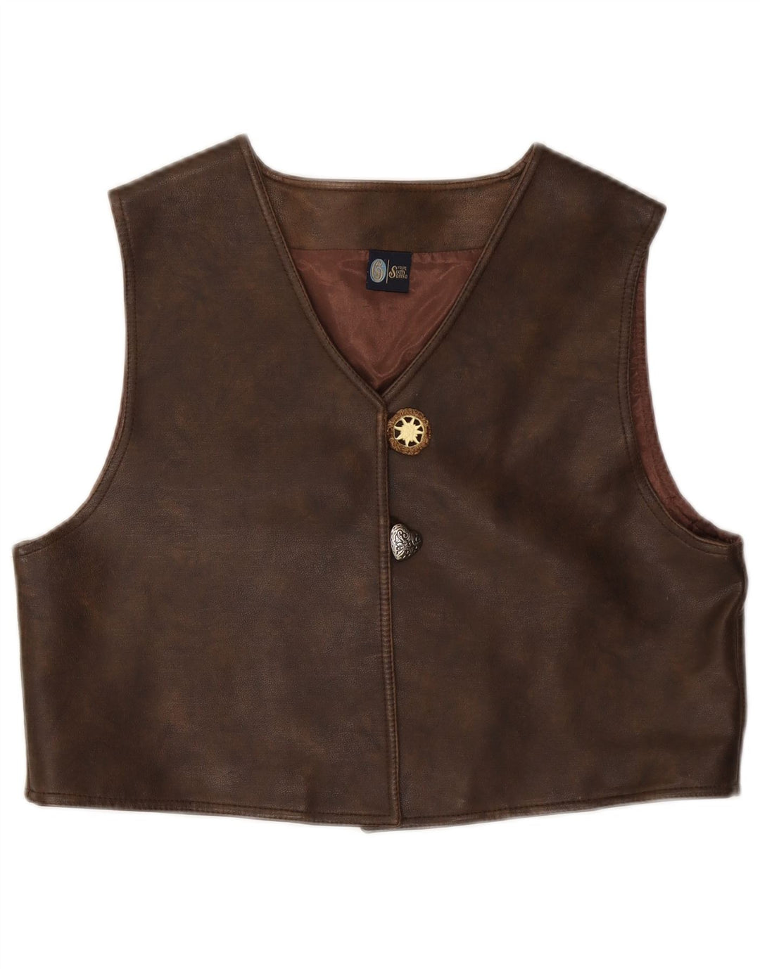 YOUR SIXTH SENSE Gilet en cuir pour femme UK 18 XL Marron